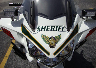 Brevard County Sheriff Bike Front Striping