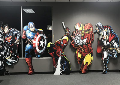 Captain America, Thor, Spiderman, Iron Man, and Batman-Superman Wood Prints