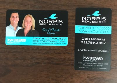 Norris Real Estate Business Card with Rounded Corners on Silk